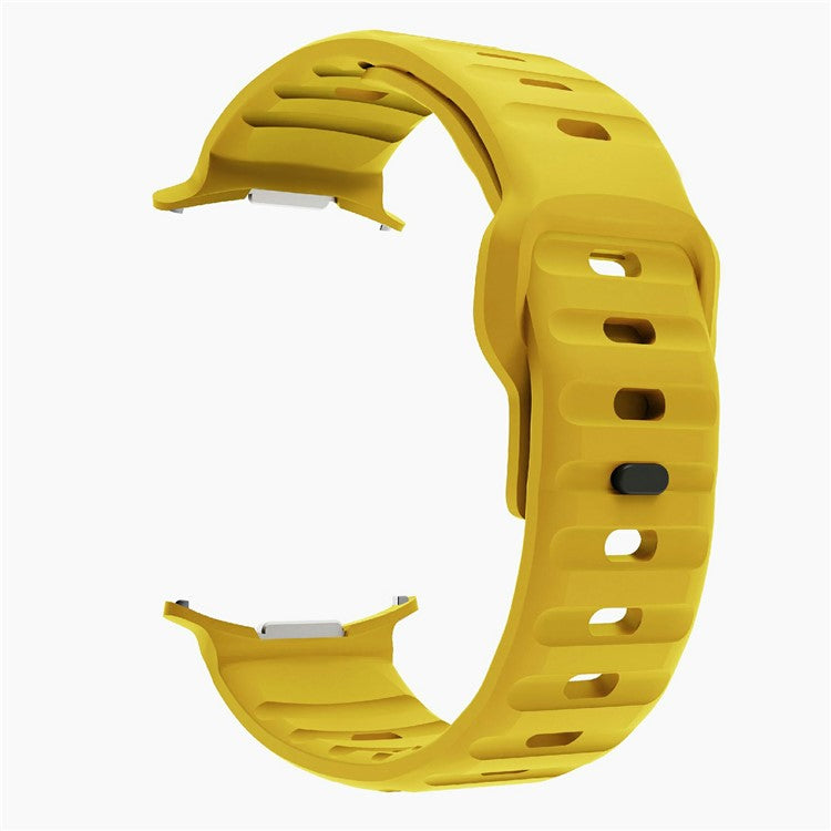 KALEBOL For Samsung Galaxy Watch Ultra 47mm Silicone Watch Band Wave Sport Wrist Strap - Yellow
