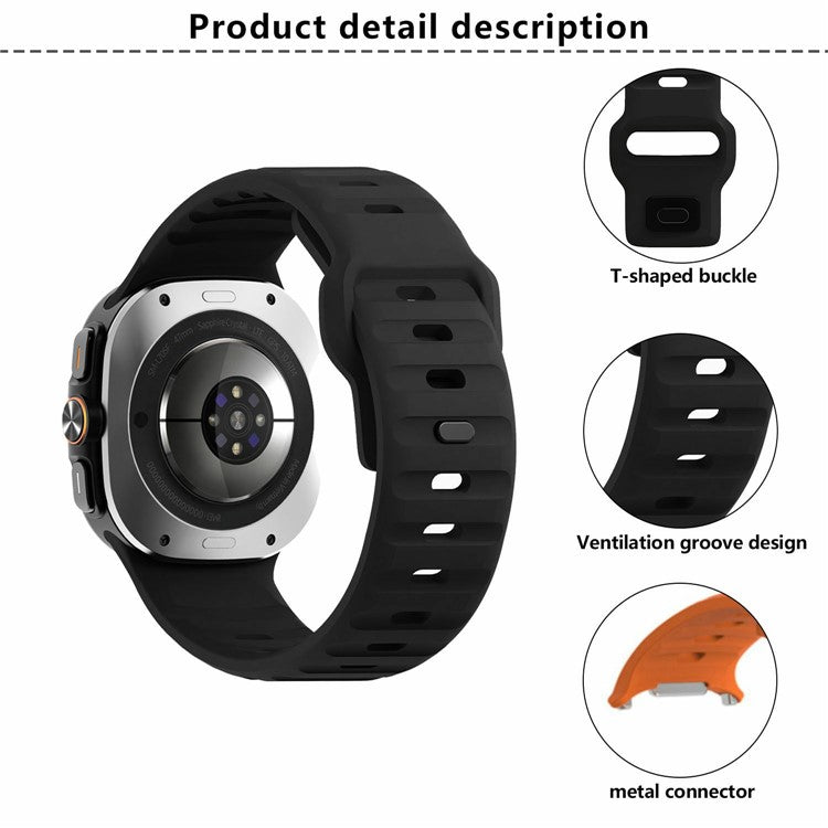 KALEBOL For Samsung Galaxy Watch Ultra 47mm Silicone Watch Band Wave Sport Wrist Strap - Yellow