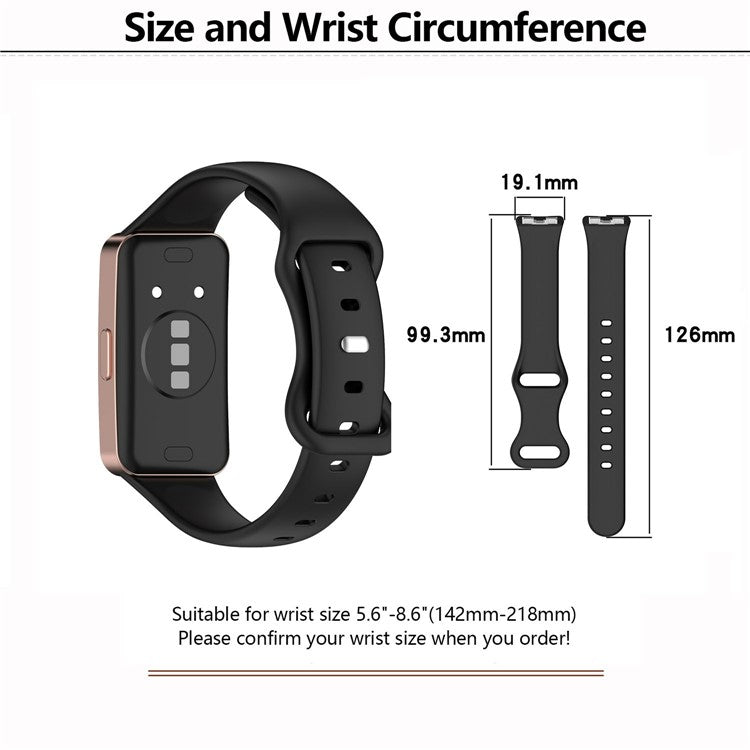 KALEBOL Silicone Watch Strap for Huawei Band 9 / 9 NFC / 8 / 8 NFC Tail Reverse Buckle Wrist Band - White