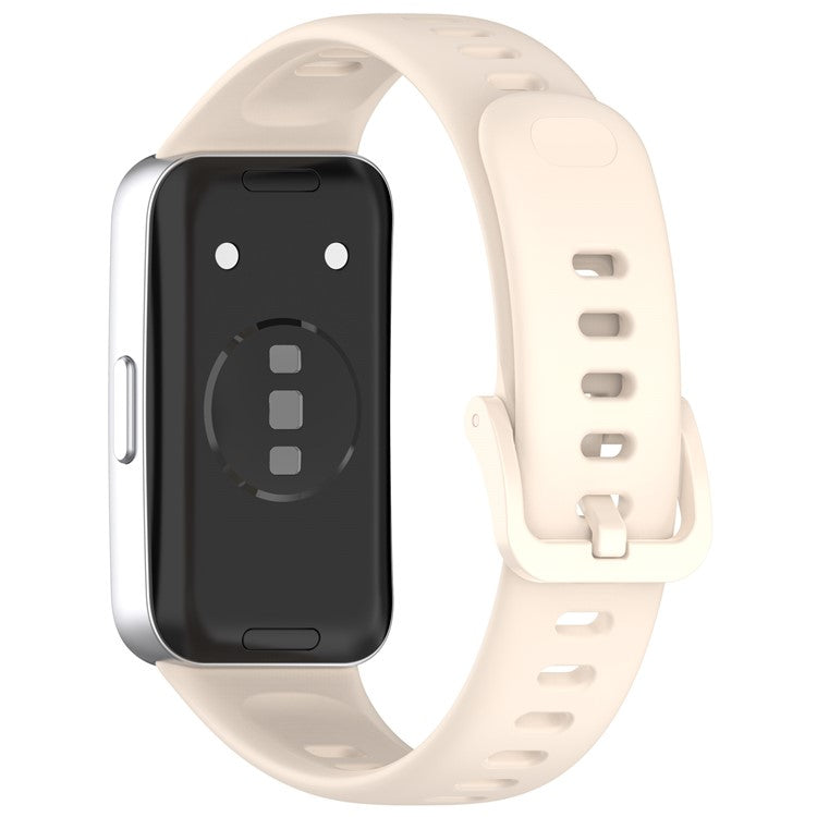 KALEBOL For Huawei Band 9 / Band 8 Silicone Watch Strap Replacement Breathable Sport Band - Starlight