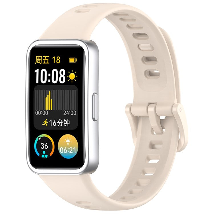 KALEBOL For Huawei Band 9 / Band 8 Silicone Watch Strap Replacement Breathable Sport Band - Starlight