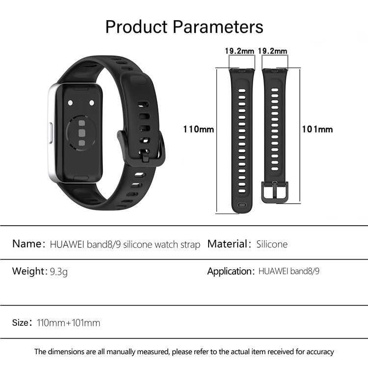 KALEBOL For Huawei Band 9 / Band 8 Silicone Watch Strap Replacement Breathable Sport Band - Starlight