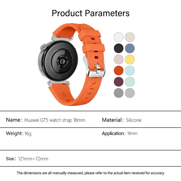 KALEBOL 18mm Watch Band For Huawei Watch GT 5 41mm / Watch GT 4 41mm / Garmin Venu 3S Sport Replacement Silicone Strap - White