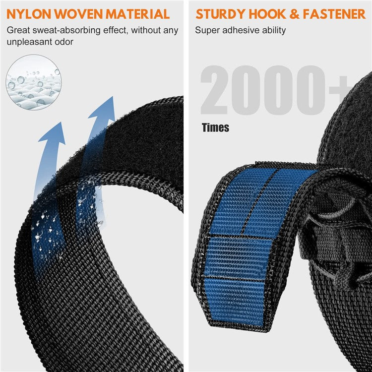22mm Watch Band for Garmin Fenix 8 47mm / 7 / 6 / 5 Quick Release Nylon Magic Tape Strap - Army Green