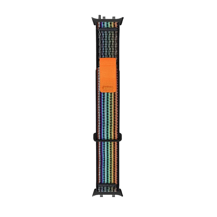 For Huawei Watch D2 Nylon Watch Strap Adjustable Replacement Wrist Band - Black  /  Rainbow