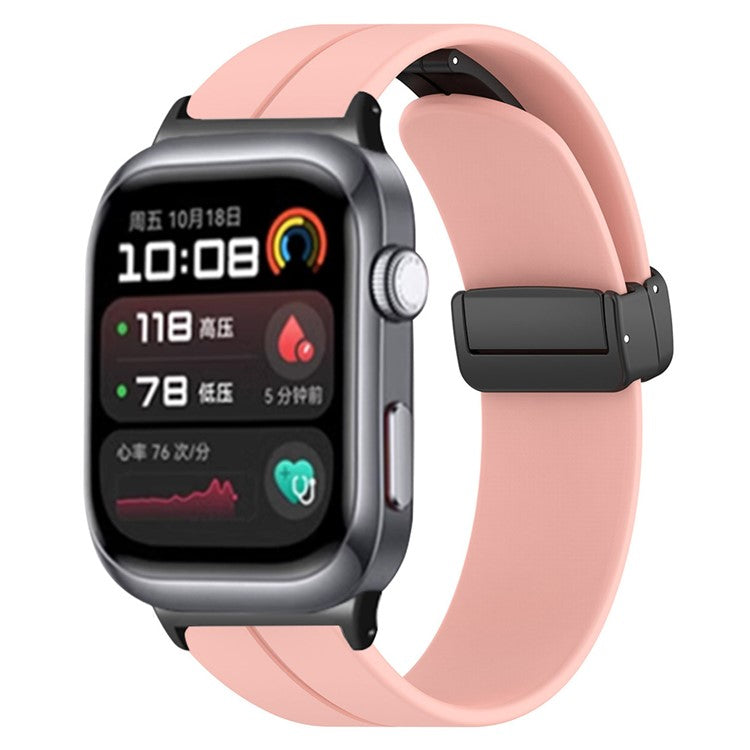 For Huawei Watch D2 Magnetic Folding Buckle Silicone Watch Strap Replacement Wristband - Pink