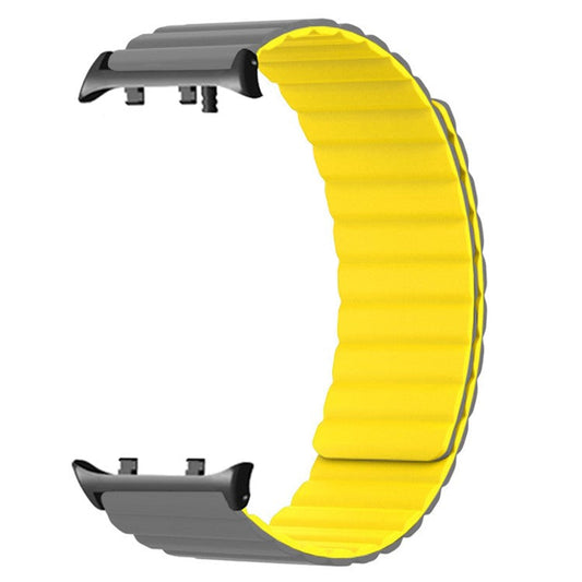 For Huawei Watch D2 Silicone Watch Band Magnetic Replacement Strap - Grey Yellow