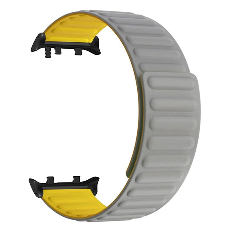 For Huawei Watch D2 Silicone Watch Band Magnetic Replacement Strap - Grey Yellow
