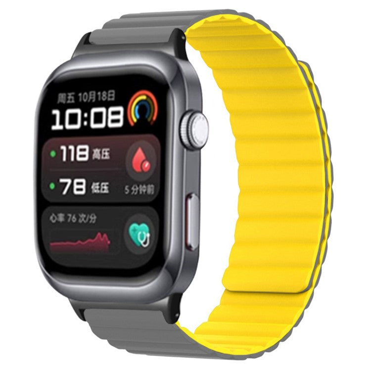 For Huawei Watch D2 Silicone Watch Band Magnetic Replacement Strap - Grey Yellow