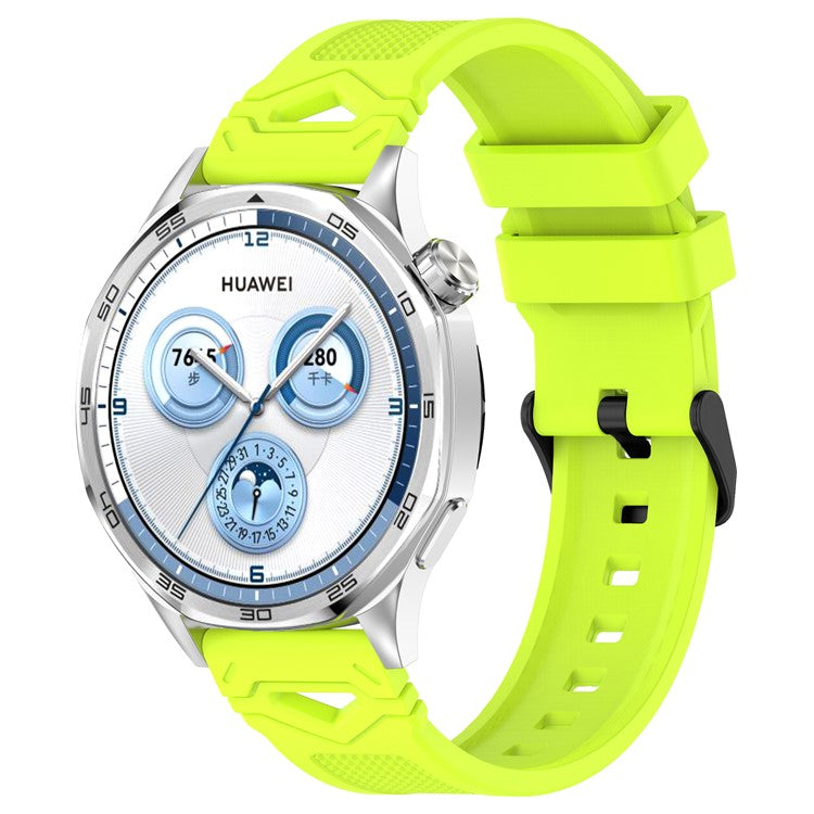 22mm Universal Silicone Watch Band For Huawei Watch GT 5 Pro 46mm  /  GT 5 46mm  /  GT 4 46mm Dotted Texture Strap - Lime