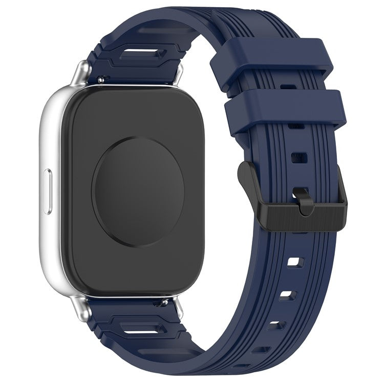 22mm Universal Silicone Watch Band For Huawei Watch GT 5 Pro 46mm  /  GT 5 46mm  /  GT 4 46mm Vertical Stripes Strap - Navy Blue