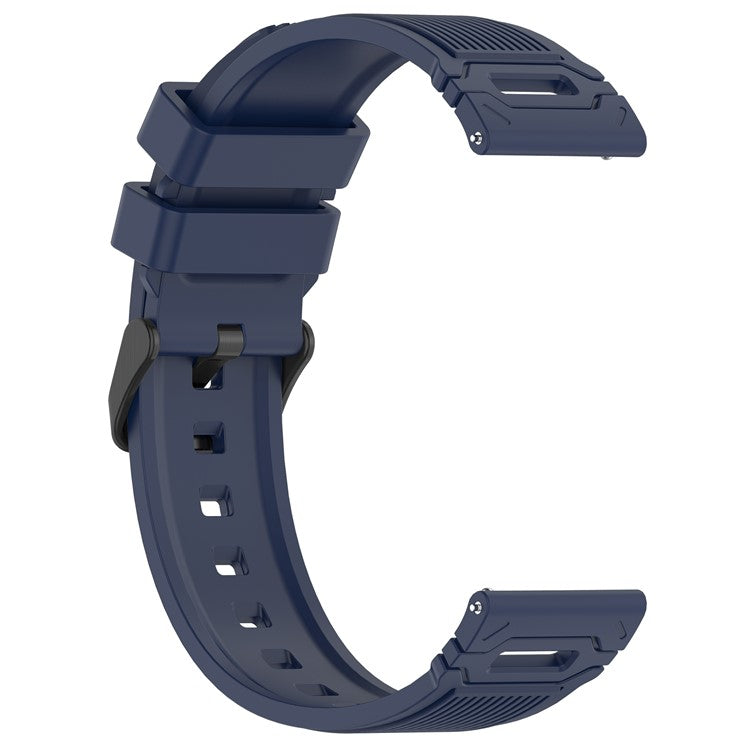 22mm Universal Silicone Watch Band For Huawei Watch GT 5 Pro 46mm  /  GT 5 46mm  /  GT 4 46mm Vertical Stripes Strap - Navy Blue
