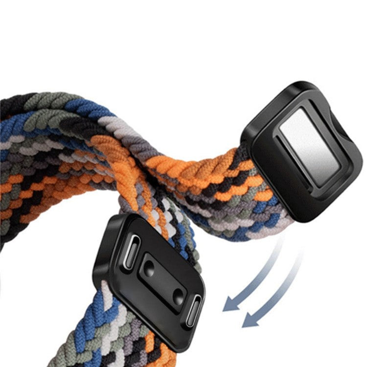 Watch Strap For Xiaomi Smart Band 9 Pro / Band 8 Pro / Redmi Watch 5 / Watch 4 Magnetic Stretchy Nylon Woven Band - Starry Black + Black Buckle