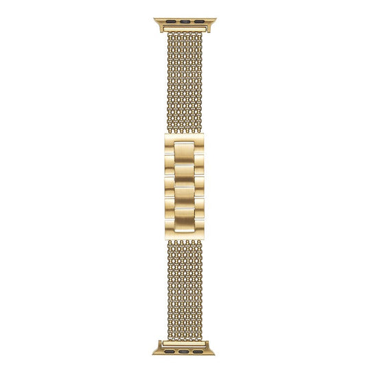 Metal Strap For Apple Watch Series 10 Ultra 9 8 7 SE 6 5 4 3 2 1 46mm 49mm 45mm 44mm 42mm , 6-Link Chain Stainless Steel Watch Band - Gold