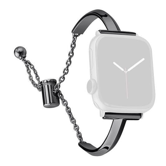 KALEBOL T Shaped Strap for Apple Watch Series 10 9 8 7 SE 6 5 4 3 2 1 42mm 41mm 40mm 38mm Zinc Alloy Watch Band - Black