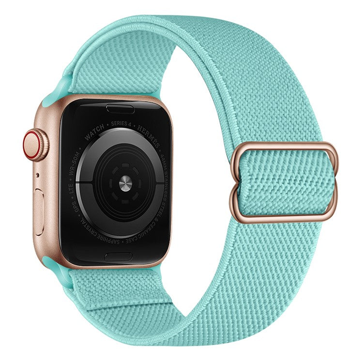 Adjustable Woven Polyester Watchband Wrist Strap Replacement for Apple Watch Series 10  9 8 7 SE 6 5 4  3 2 1 42mm 41mm 40mm 38mm  -  Light Green