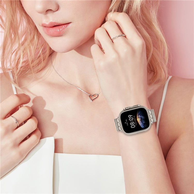 Bulk Purchasing Magnetic Band for Apple Watch Series 10 Ultra 9 8 7 SE 6 5 4 3 2 1 46mm 49mm 45mm 44mm , 7 Bead Metal Watch Strap - Starlight