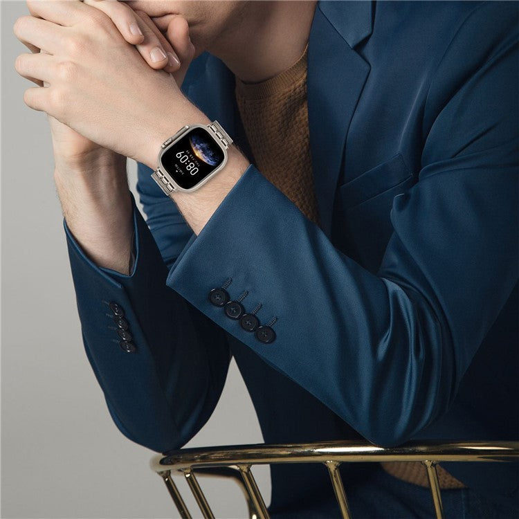 Bulk Purchasing Magnetic Band for Apple Watch Series 10 Ultra 9 8 7 SE 6 5 4 3 2 1 46mm 49mm 45mm 44mm , 7 Bead Metal Watch Strap - Starlight
