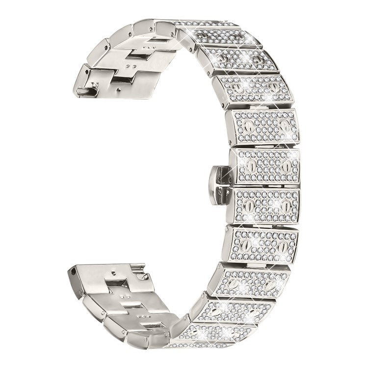 For Xiaomi Watch S2 42mm / 46mm Band Alloy Metal Rhinestones Decor Watch Strap with Butterfly Clasp - Starlight