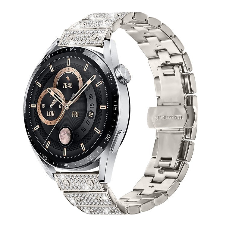 For Xiaomi Watch S2 42mm / 46mm Band Alloy Metal Rhinestones Decor Watch Strap with Butterfly Clasp - Starlight