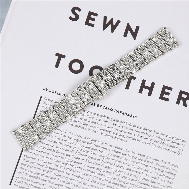 For Xiaomi Watch S2 42mm / 46mm Band Alloy Metal Rhinestones Decor Watch Strap with Butterfly Clasp - Starlight