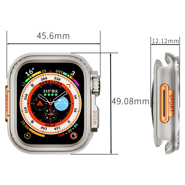 For Apple Watch Series 10 46mm Metal Case Watch Protective Cover - Bright Silver