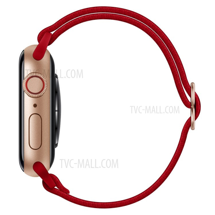 Adjustable Braided Polyester Nylon Watch Band Strap for Apple Watch Series 10 Ultra 9 8 7 SE SE 6 5 4  3 2 1 46mm 49mm 45mm 44mm 42mm - Wine Red