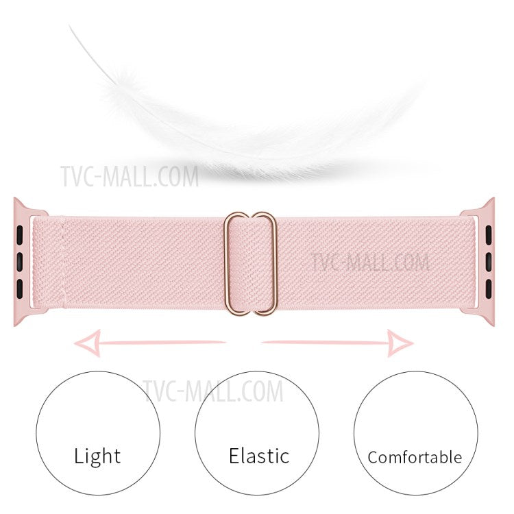 Adjustable Braided Polyester Nylon Watch Band Strap for Apple Watch Series 10 Ultra 9 8 7 SE SE 6 5 4  3 2 1 46mm 49mm 45mm 44mm 42mm - Beige