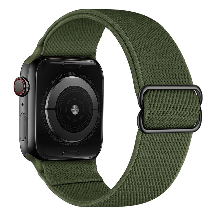 Adjustable Braided Polyester Nylon Watch Band Strap for Apple Watch Series 10 Ultra 9 8 7 SE SE 6 5 4  3 2 1 46mm 49mm 45mm 44mm 42mm - Army Green