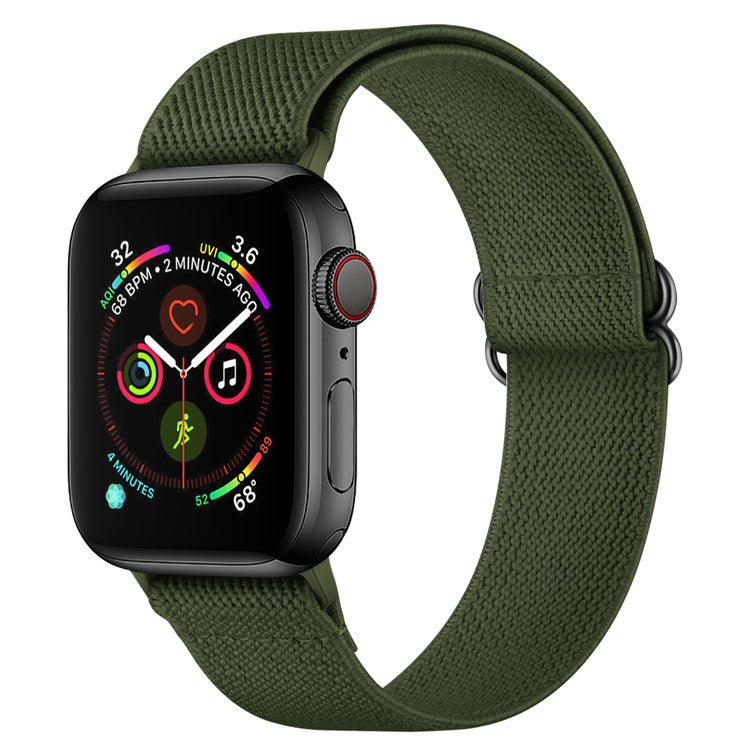 Adjustable Braided Polyester Nylon Watch Band Strap for Apple Watch Series 10 Ultra 9 8 7 SE SE 6 5 4  3 2 1 46mm 49mm 45mm 44mm 42mm - Army Green