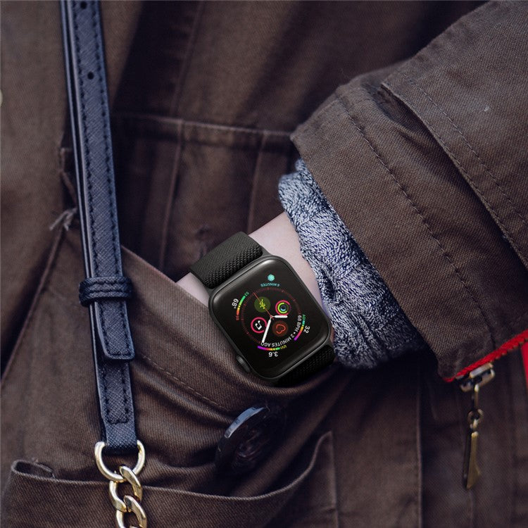 Wrist Strap for Apple Watch Series 10 Ultra 9 8 7 SE 6 5 4 3 2 1 46mm 49mm 45mm 44mm 42mm Adjustable Woven Polyester Watch Band - Brown