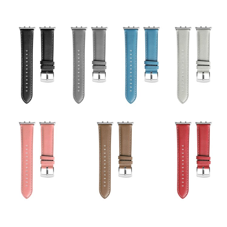 For Honor Watch 5 Genuine Cow Leather Watch Strap Pointed Tail  Adjustable Wristband - Pink