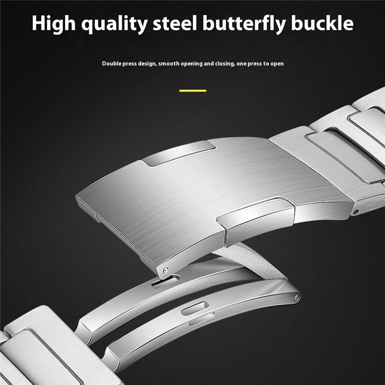 Titanium Metal Band For Apple Watch Series 10 Ultra 9 8 7 SE 6 5 4 3 2 1 46mm 49mm 45mm 44mm 42mm One-Piece Quick Release Watch Strap - Black