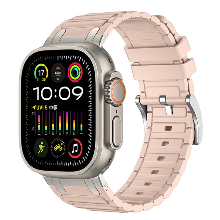 Thickened Silicone Strap for Apple Watch Series 10 9 8 7 SE 6 5 4 3 2 1 42mm 41mm 40mm 38mm Watch Band - Pink