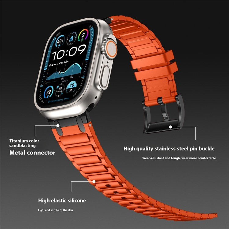 Thickened Silicone Strap for Apple Watch Series 10 9 8 7 SE 6 5 4 3 2 1 42mm 41mm 40mm 38mm Watch Band - Pink
