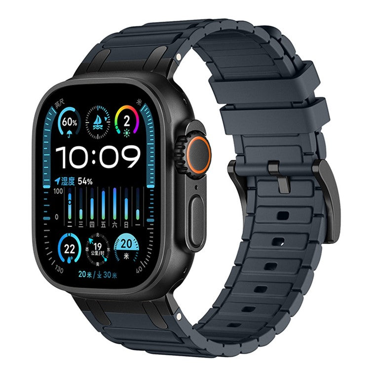 Thickened Silicone Strap for Apple Watch Series 10 Ultra 9 8 7 SE 6 5 4 3 2 1 46mm 49mm 45mm 44mm 42mm Watch Band - Midnight
