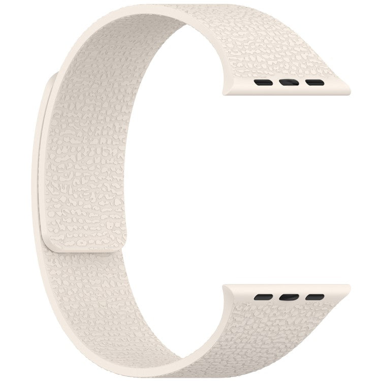 Watch Band for Apple Watch Series 10 Ultra 9 8 7 SE 6 5 4 3 2 1 46mm 49mm 45mm 44mm 42mm Litchi Texture Silicone Magnetic Strap - Starlight