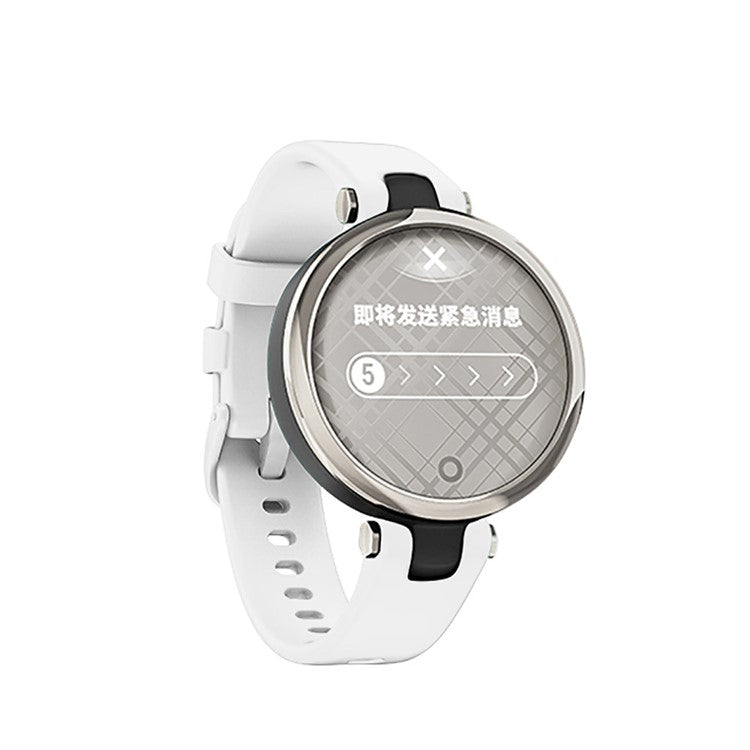 Solid Color Silicone Sport Watch Band Strap Replacement for Garmin Lily - White