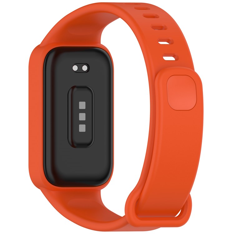 Silicone Band with Case for Xiaomi Smart Band 9 Active / Redmi Band 3 Smartwatch Replacement Strap - Orange