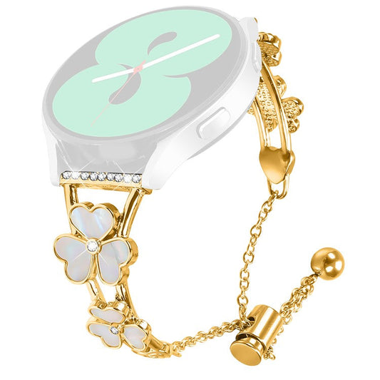 Metal Strap for Garmin Approach S40 / Forerunner 158 Watchband Heart Clover Decor Zinc Alloy - Gold