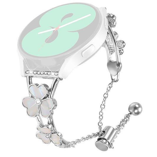 Metal Strap for Garmin Vivoactive 3 / 3 Music Watchband Heart Clover Decor Silver Zinc Alloy