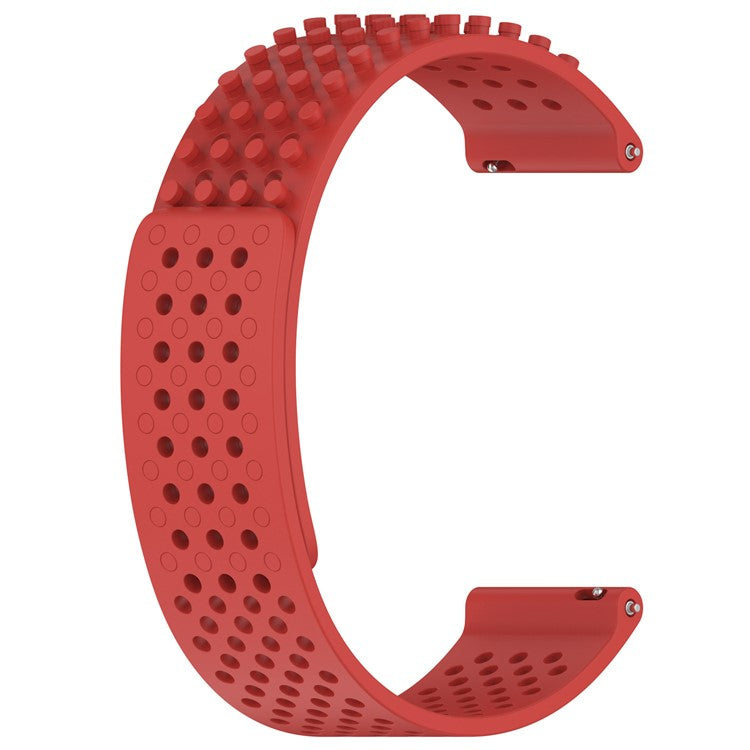 KALEBOL 22mm Silicone Strap for Samsung Galaxy Watch3 45mm / Huawei Watch GT 5 46mm / GT 5 Pro 46mm Flat Push Type Watch Band - Red
