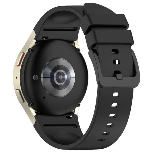 KALEBOL Silicone Watch Strap for Samsung Galaxy Watch7 / Watch FE 40mm / Watch6 / Watch 5 Wrist Band with Color Matched Buckle - Black