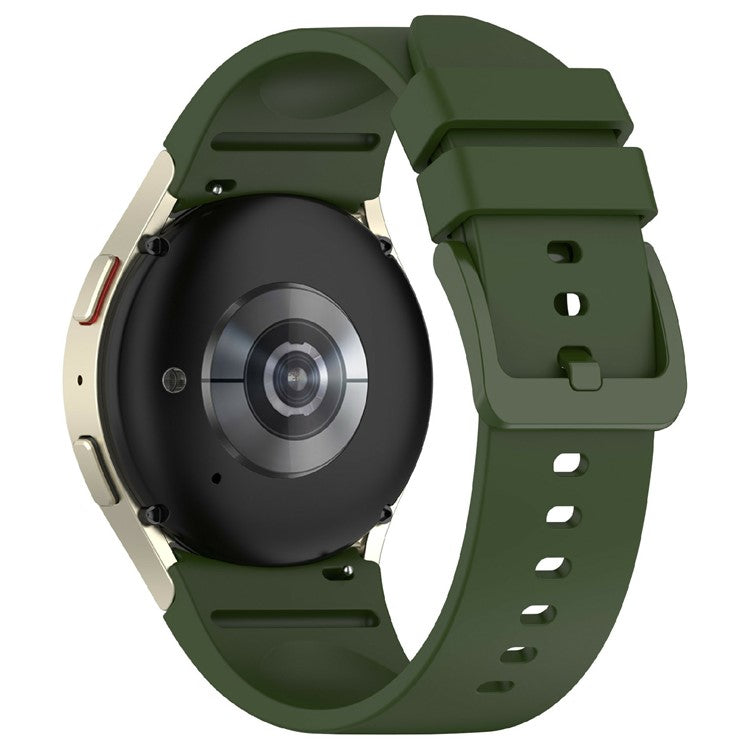 KALEBOL Silicone Watch Strap for Samsung Galaxy Watch7 / Watch FE 40mm / Watch6 / Watch 5 Wrist Band with Color Matched Buckle - Army Green