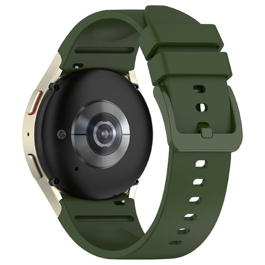 KALEBOL Silicone Watch Strap for Samsung Galaxy Watch7 / Watch FE 40mm / Watch6 / Watch 5 Wrist Band with Color Matched Buckle - Army Green