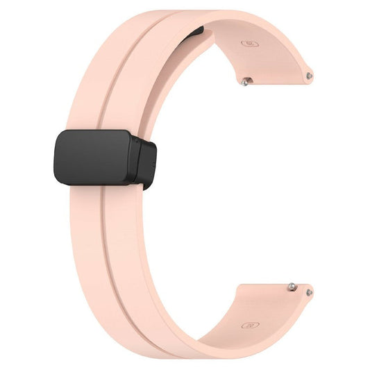 KALEBOL 20mm Magnetic Buckle Strap for Samsung Galaxy Watch6 Classic 47mm / 43mm / Huawei Watch GT 3 Pro 43mm Silicone Watch Band - Pink