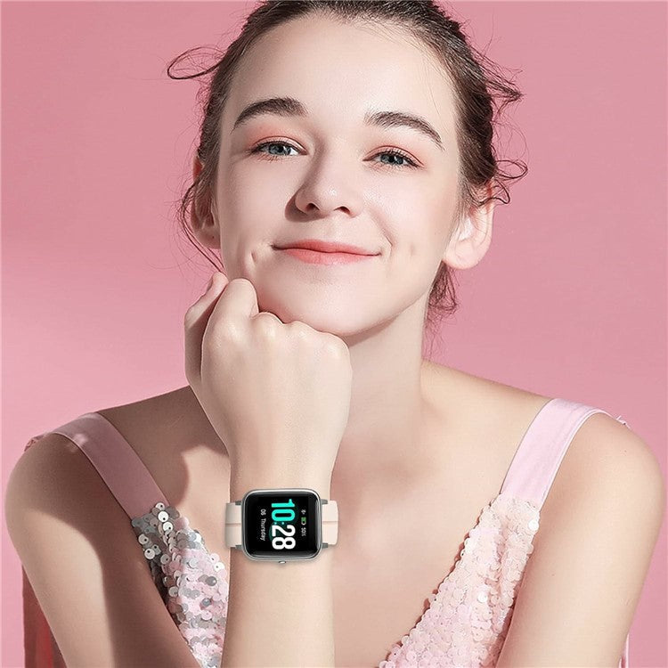 KALEBOL 20mm Magnetic Buckle Strap for Samsung Galaxy Watch6 Classic 47mm / 43mm / Huawei Watch GT 3 Pro 43mm Silicone Watch Band - Pink