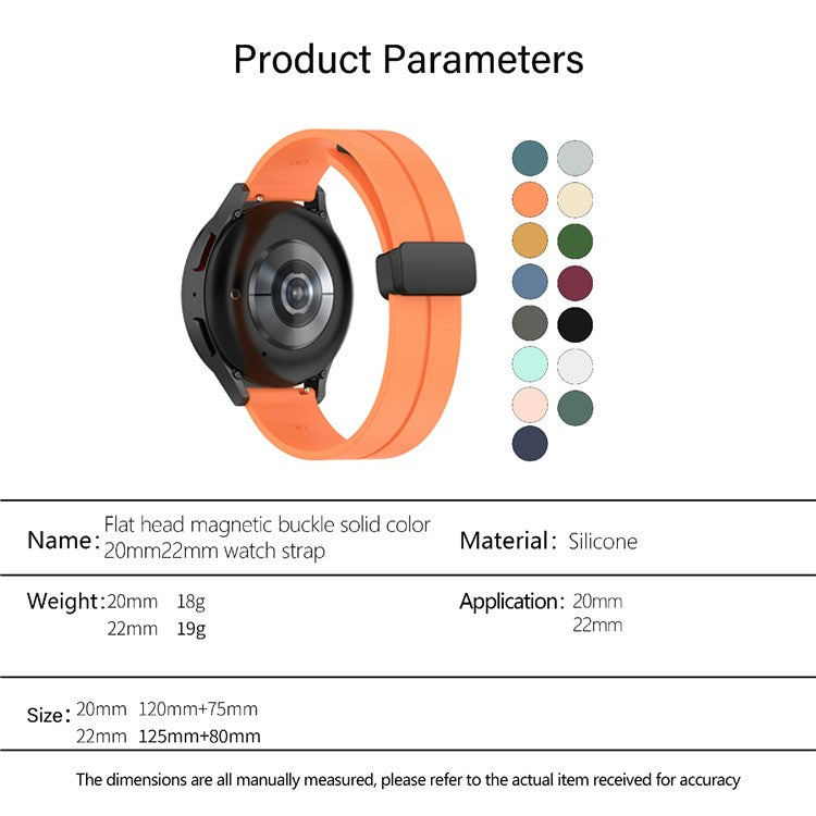 KALEBOL 20mm Magnetic Buckle Strap for Samsung Galaxy Watch6 Classic 47mm / 43mm / Huawei Watch GT 3 Pro 43mm Silicone Watch Band - Black