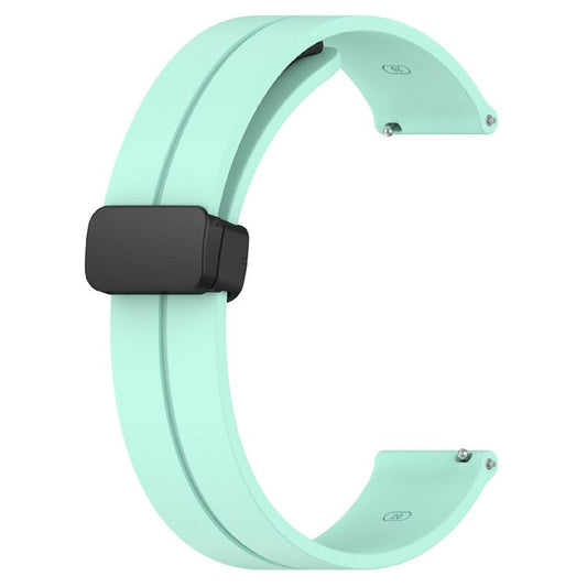KALEBOL 22mm Magnetic Buckle Strap for Samsung Galaxy Watch3 45mm / Huawei Watch GT 5 46mm / GT 5 Pro 46mm Silicone Watch Band - Teal