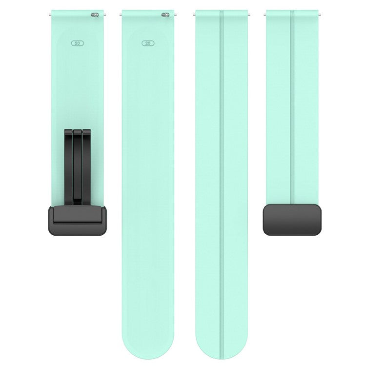 KALEBOL 22mm Magnetic Buckle Strap for Samsung Galaxy Watch3 45mm / Huawei Watch GT 5 46mm / GT 5 Pro 46mm Silicone Watch Band - Teal